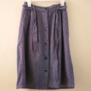 Blue Jean Button Down Tie Skirt